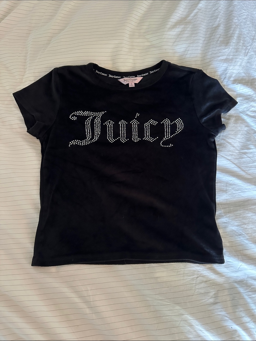 Juicy Couture - Black Rhinestone Logo Tee - S